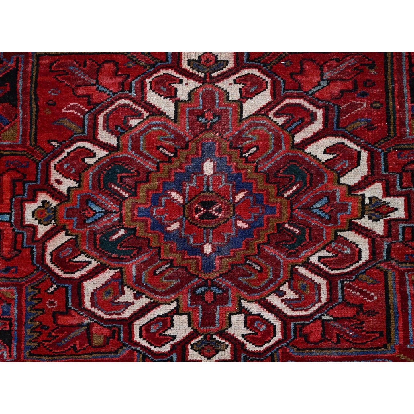 9'8"X12'3" Red Good Condition Organic Wool Semi Antique Oriental Rug