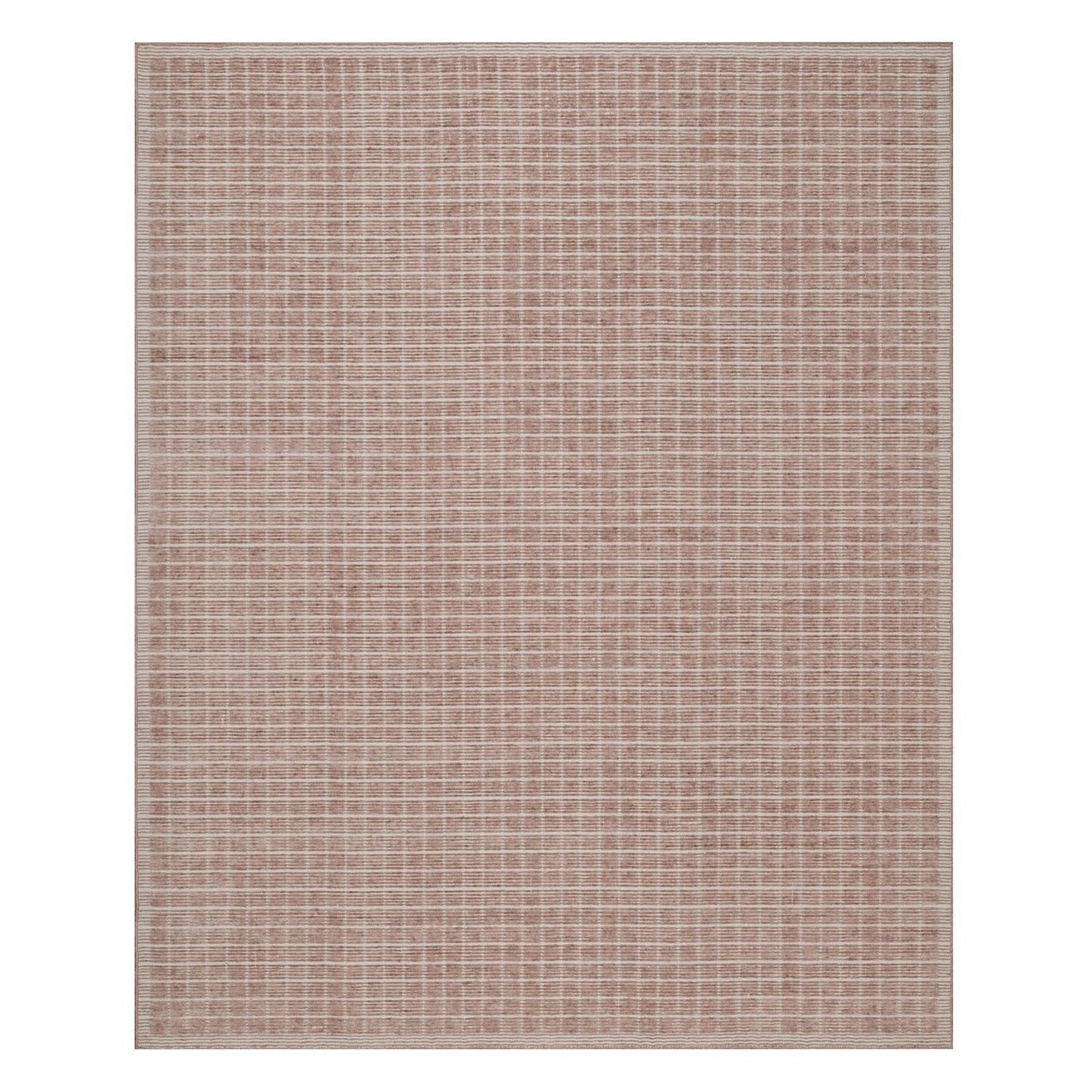 Rug 8'1"x10' Rose Pink Modern Plain Decor Box Design Loomed Knotted Wool
