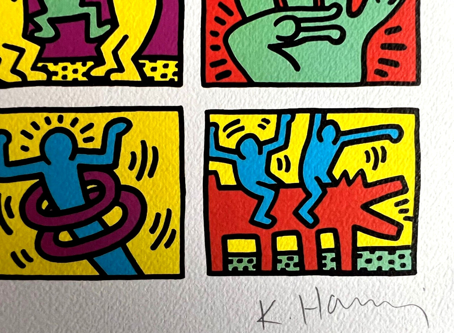 Keith Haring Lithograph From An Painting Coa