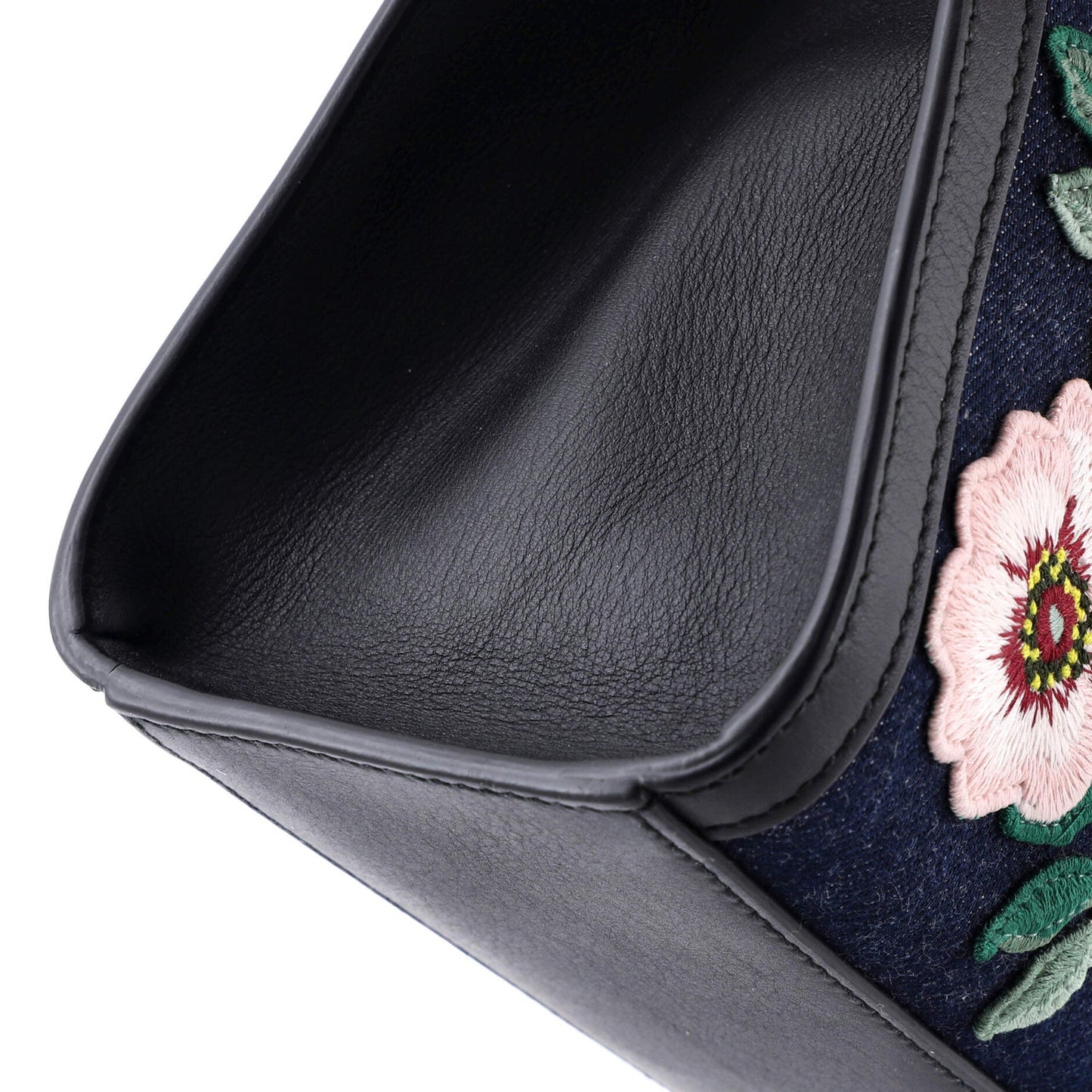 Gucci Tiger Pearl Tote Embroidered Denim Medium