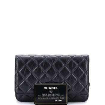 Chanel So Black Reissue 2.55 Wallet On Chain Quilted Aged Calfskin