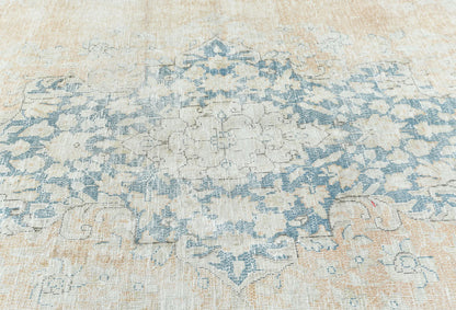 Semi-Antique Floral Distressed Oriental Rug 9X13