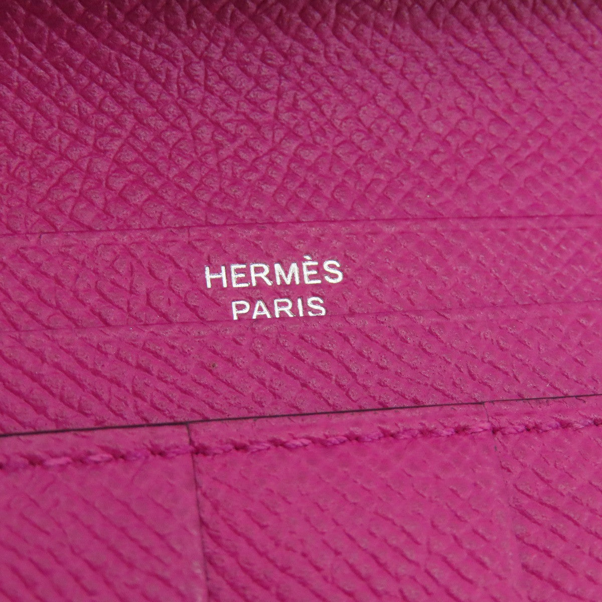 wallet HERMES Bearn soufflet Blue Indigo Rose Purple Silver Hardware Long