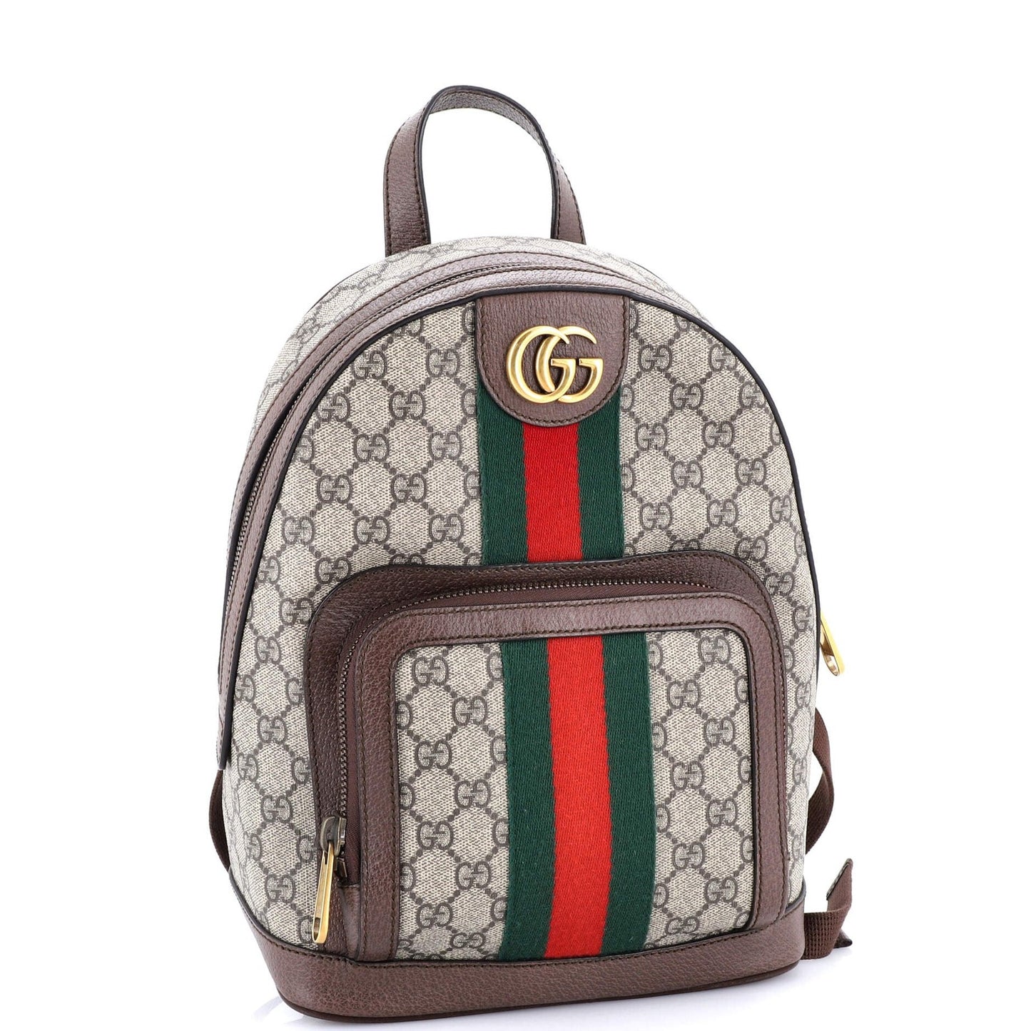 Gucci Ophidia Backpack Gg Coated Canvas And Leather Small