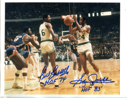 Bill Russell & Sam Jones Autographed 8X10 Basketball Photo (Psa)