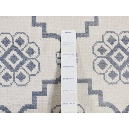 8'1"X10'2" Ivory Agra Mughal Dynasty Design Cotton Hand Knotted Rug
