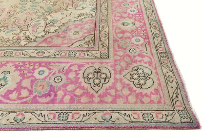 Handmade Distressed Antique Oriental Rug Floral