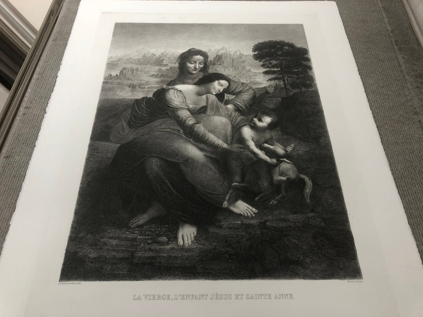 Leonardo Da Vinci La Vierge L'Enfant Jesus Et St. Anne " Etching
