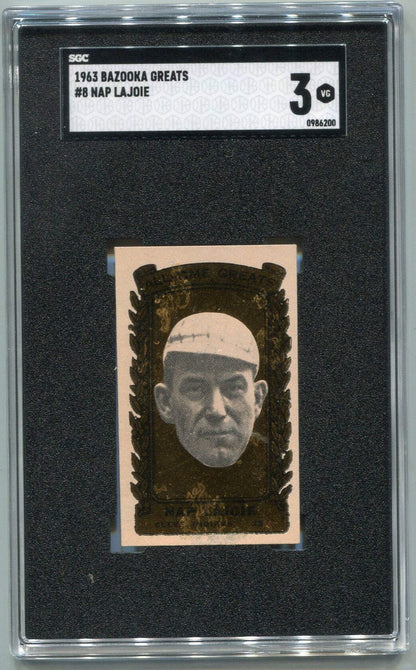 Nap Lajoie 1963 Bazooka Greats Card #8 Sgc Graded 3