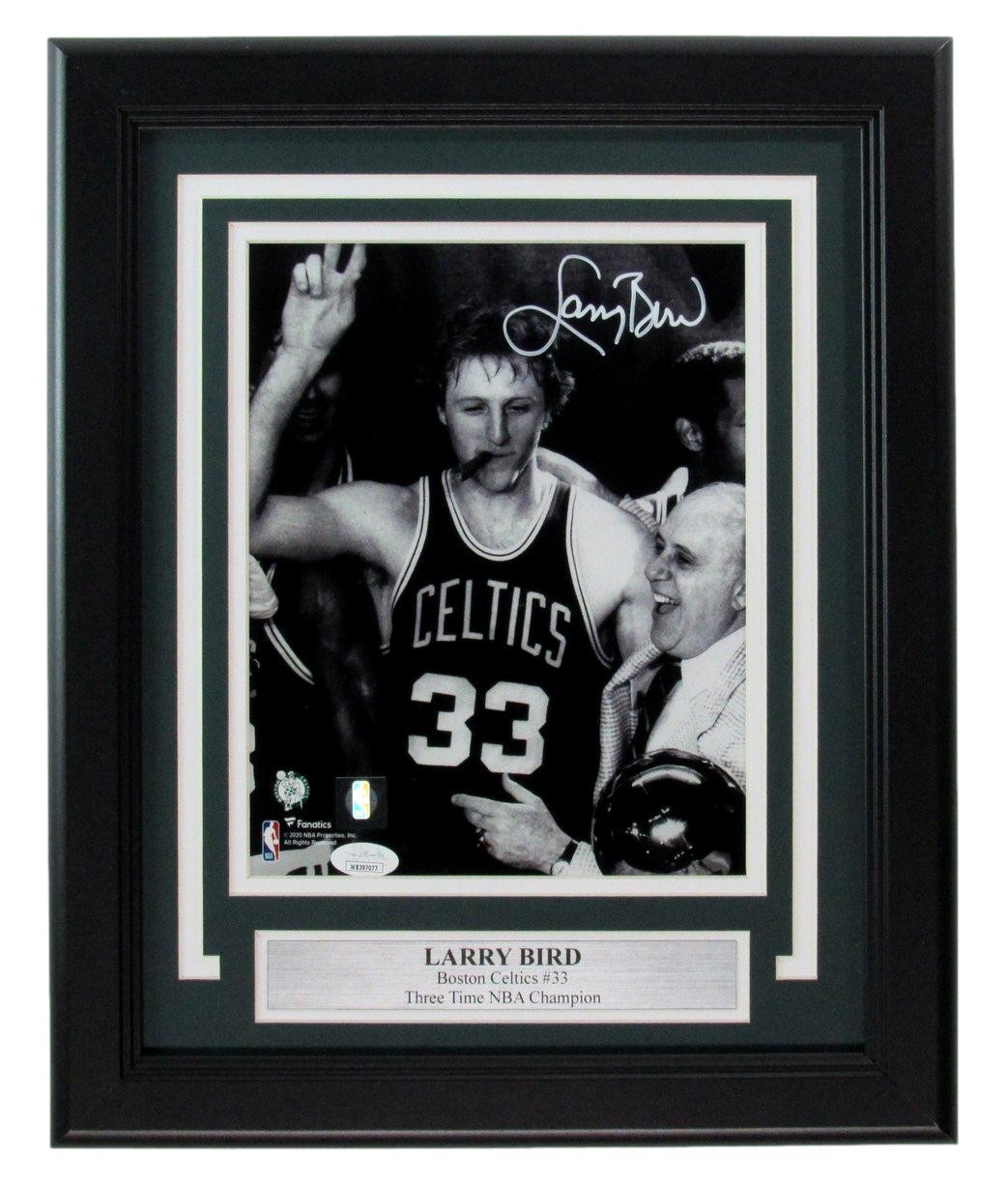 Larry Bird Hof Signed/Auto 8X10 Photo Boston Celtics Framed Jsa 189450