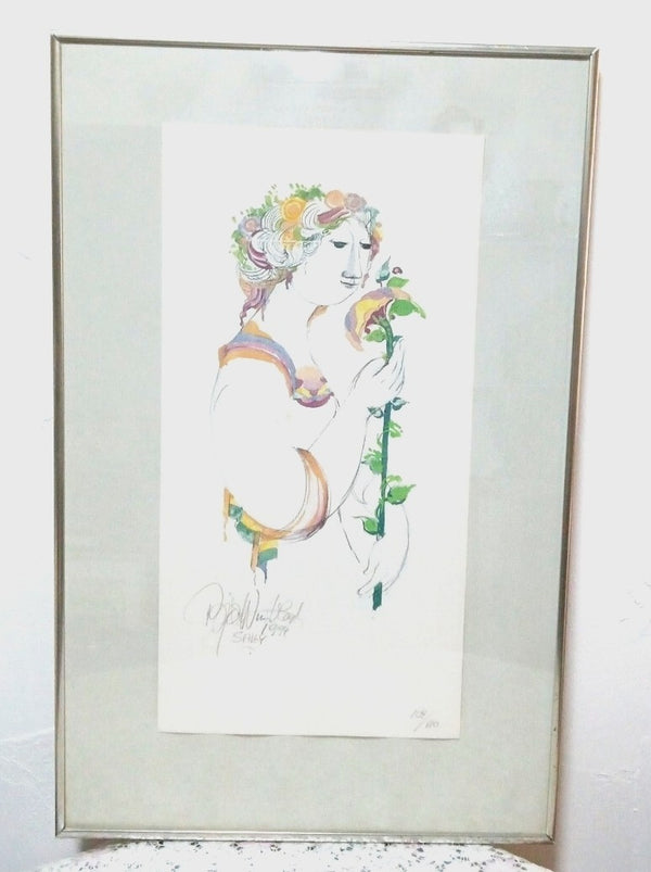 Framed Bjrn Wiinblad Sally Lithograph 1994 Signed 104/ 110 Denmark Art COA