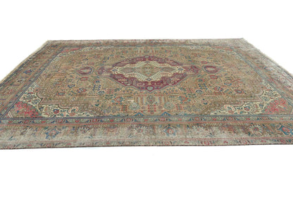 Handmade Distressed Vintage Semi-Antique 9X12 ft