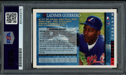 Vladimir Guerrero Autographed Bowman Rookie Card 1995 Montreal Expos #90