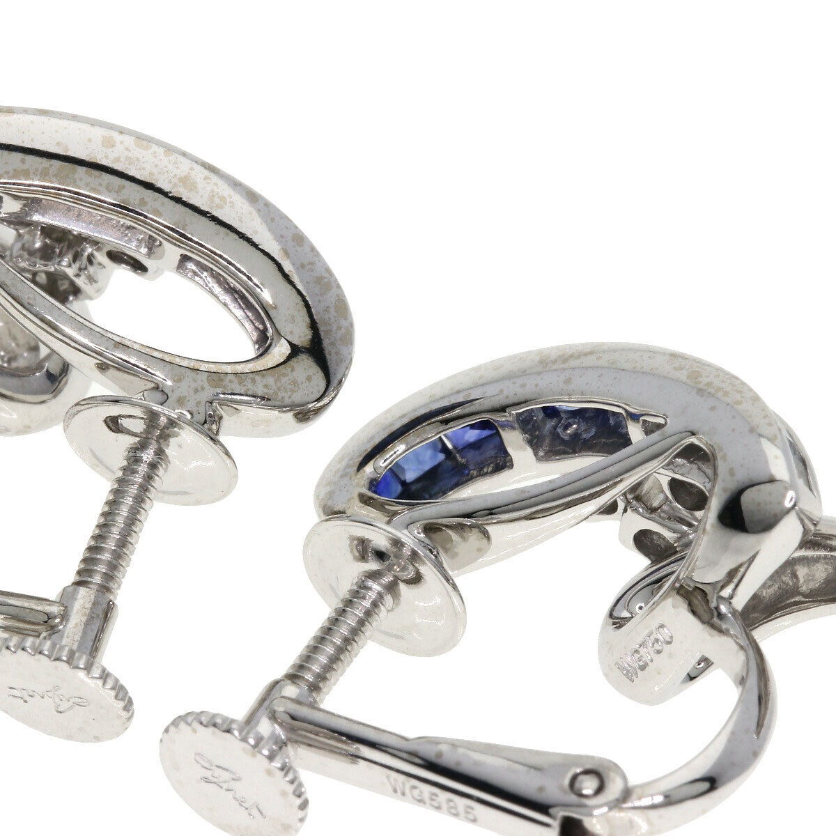 Jeunet   Earring Sapphire Diamond K18 White Gold