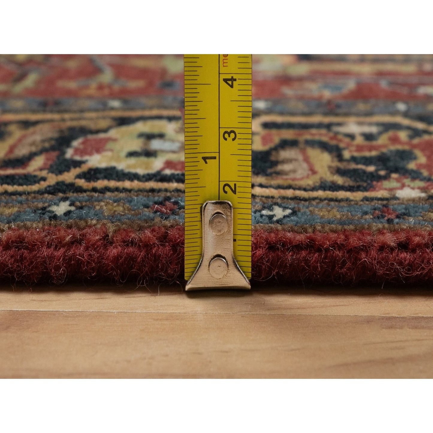 2'8"X10' Red Hand Knotted Soft Wool Rug Runner Antiqued Fine Heris Revival