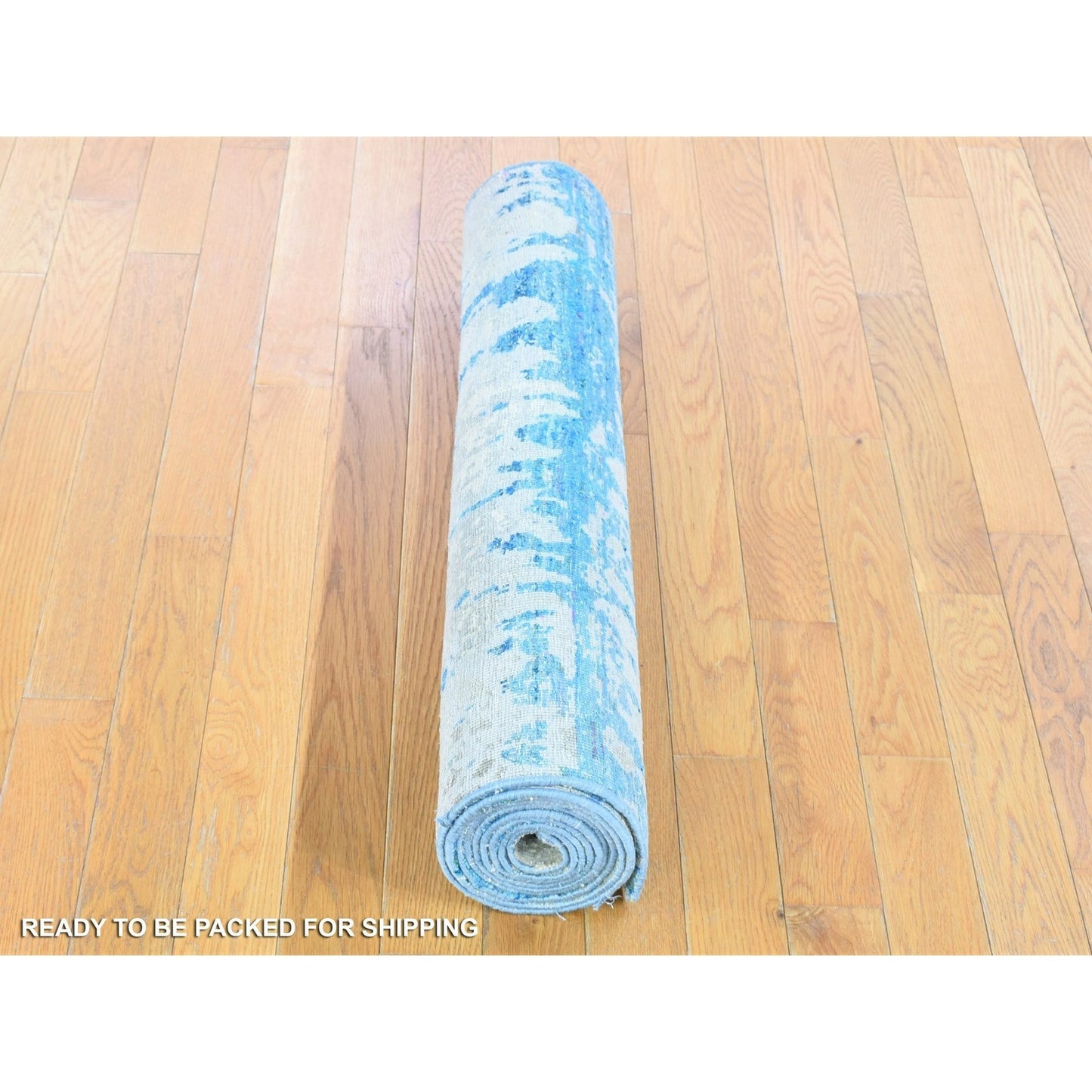 3'X10'1" Ivory The Cardiac Design Silk/Wool Hand Knotted Runner Rug