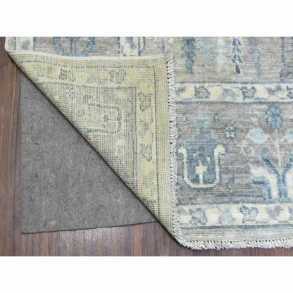 6'X9'2" Angora Oushak Organic Wool Hand Knotted Gray Oriental Rug