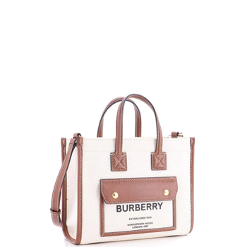 Burberry Freya Shopping Tote Canvas With Leather Mini