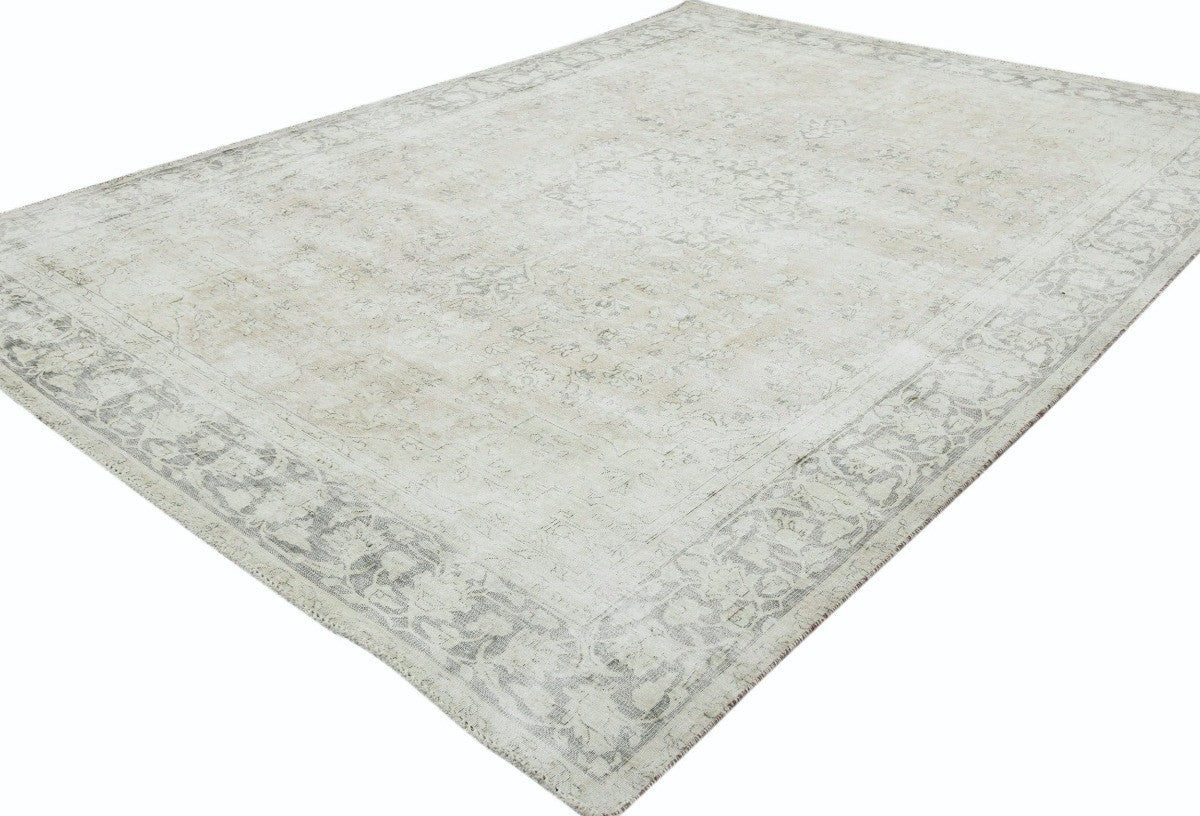 7'4X10'6 Vintage Large Antique Oriental Rug Muted Floral Distressed Wool Carpet