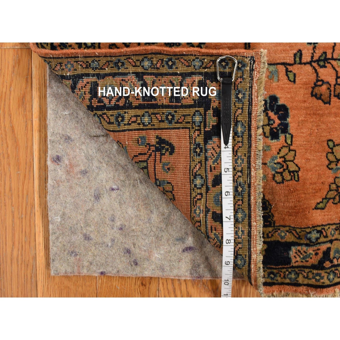 1'10"X2'8" Red Antique Zoroastrian Mohajaran Sarouk Mat Hand Knotted Rug