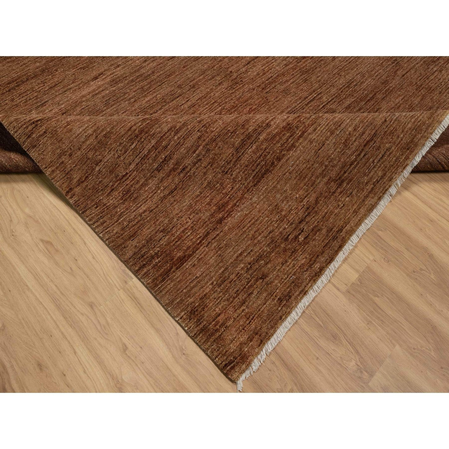 8'2"X10' Chocolate Brown Plain Solid Design 100% Wool Hand Knotted Rug