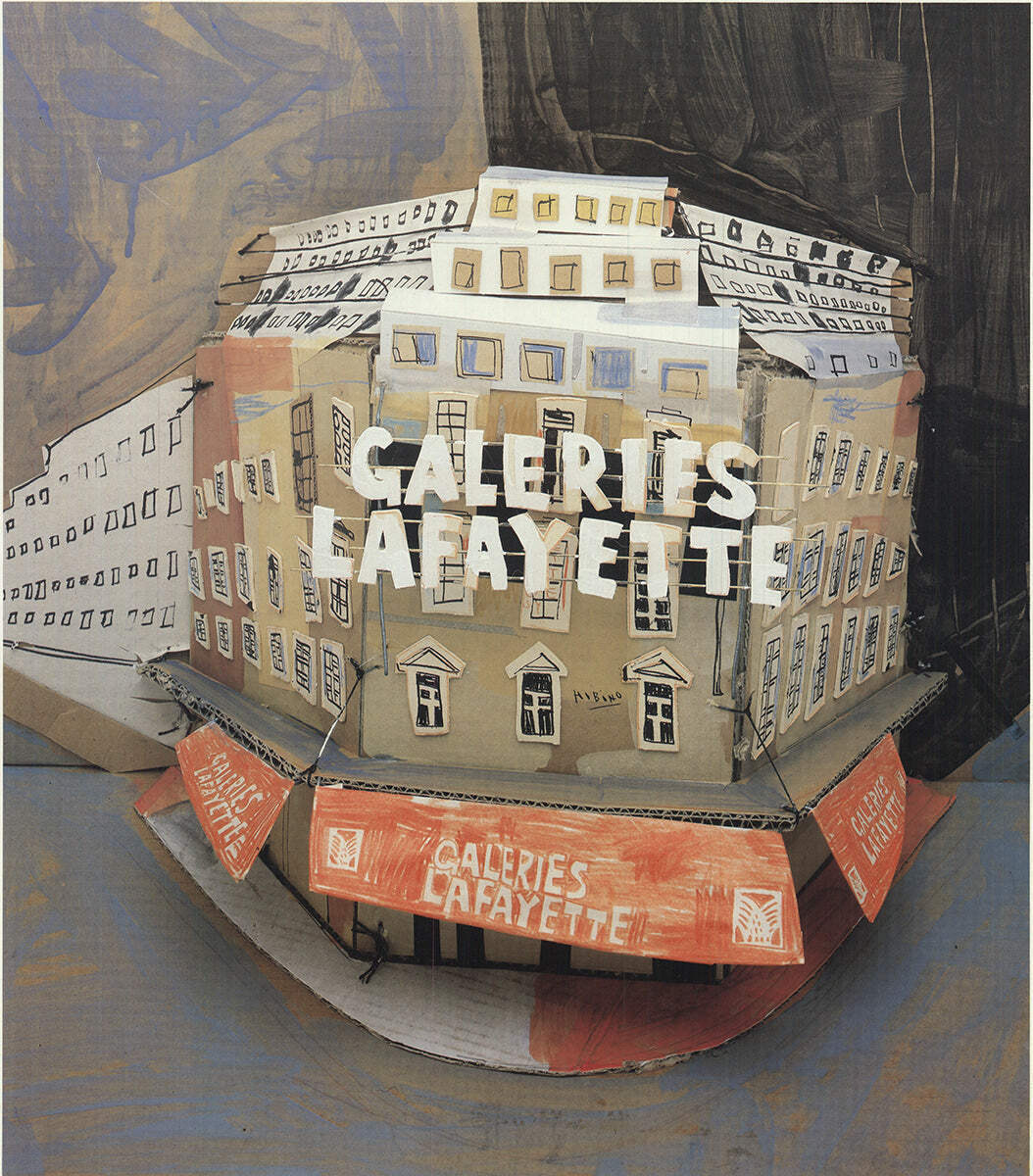 KATSUHIKO HIBINO Galerie Lafayette SIGNED 23.5" x 16.25" Offset Lithograph 1988