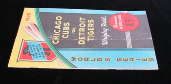 1935 World Series Scorecard Chicago Cubs Vs.