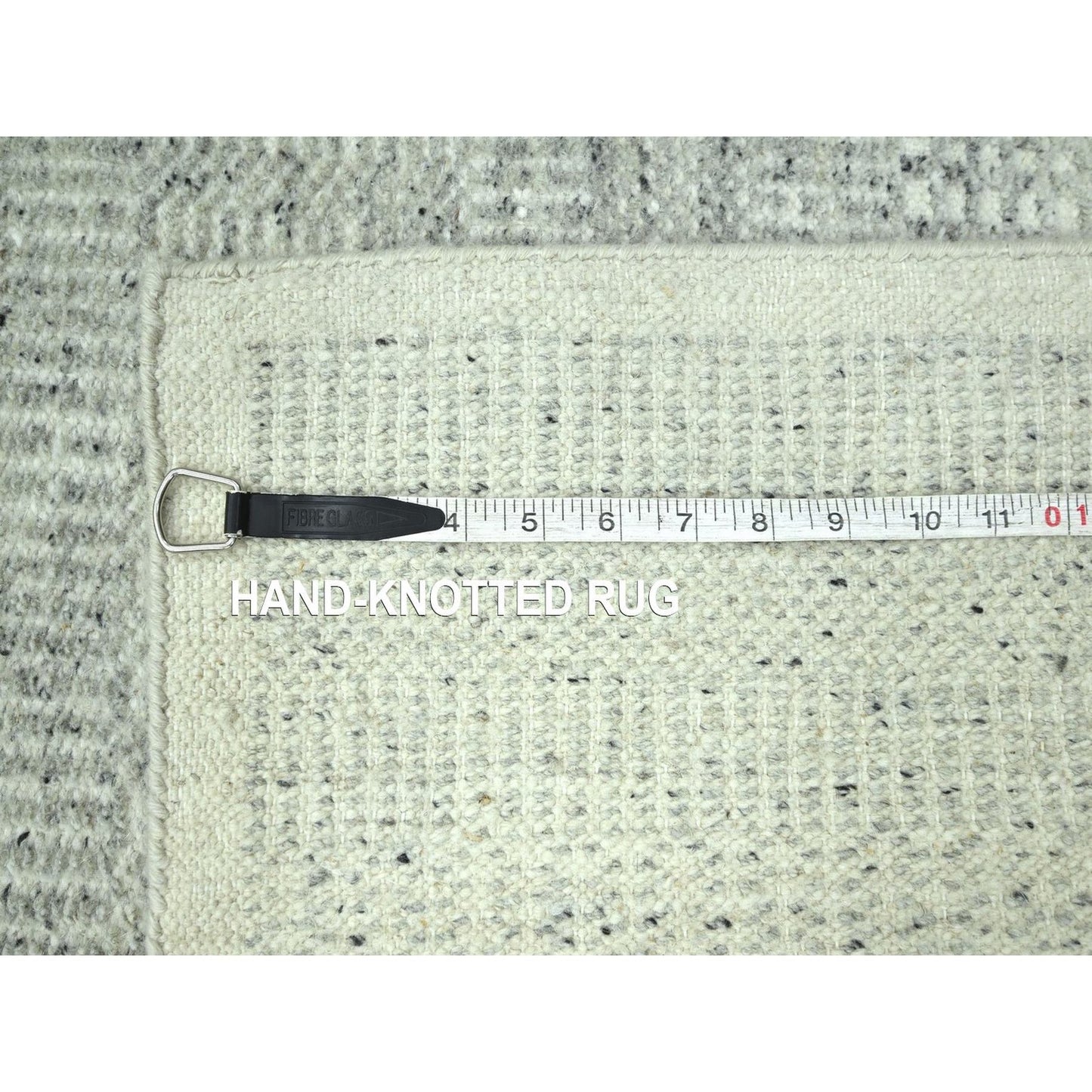 2'7"X10'3" Gray Hand Knotted Rug Wool Oxidized Grass Design Runner