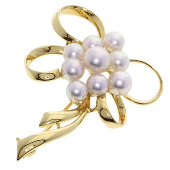 Mikimoto Brooch Pearl Pearl K18 Yellow Gold