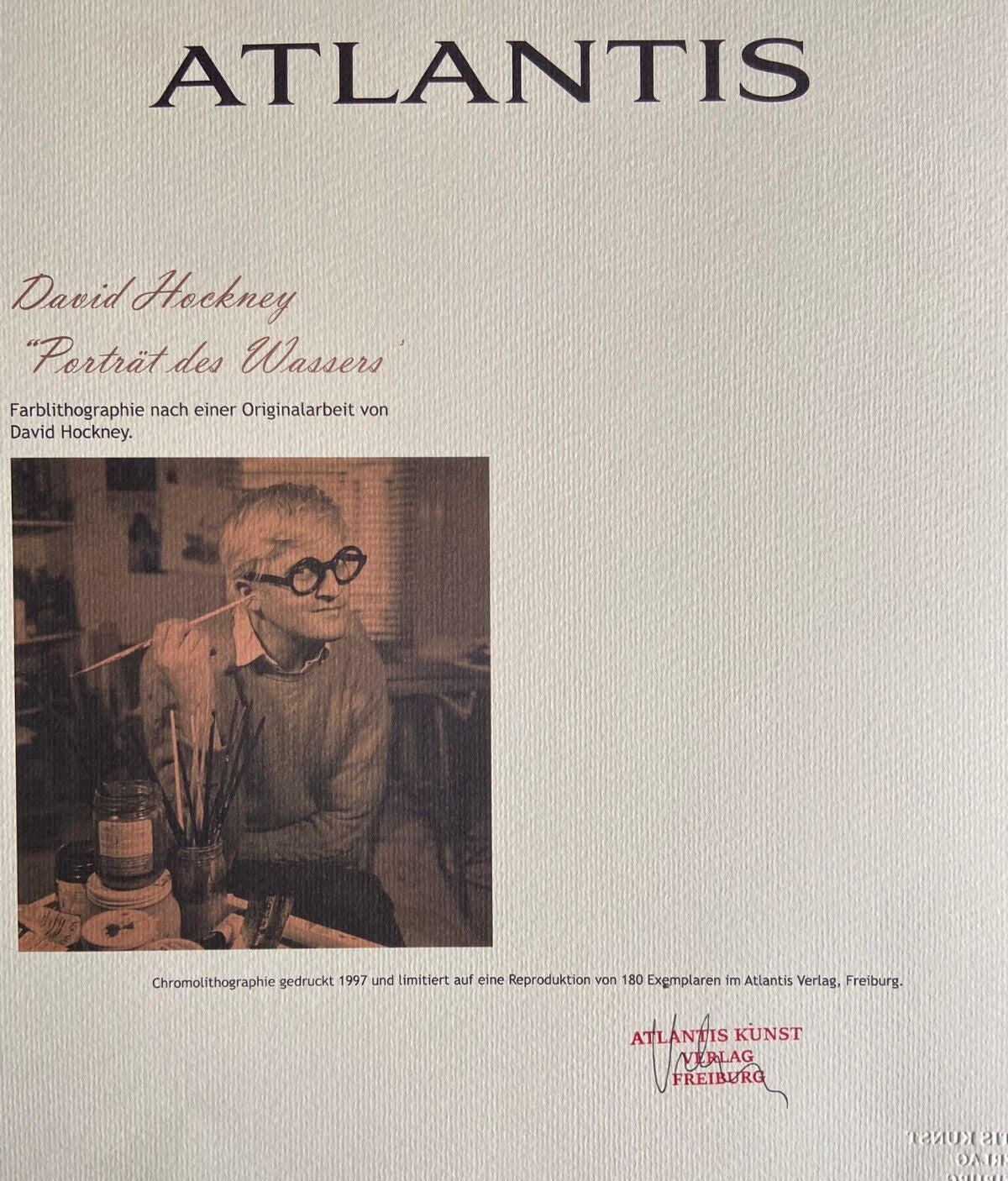 David Hockney Lithograph Hand-Made Coa Signed Pen Numbered 180