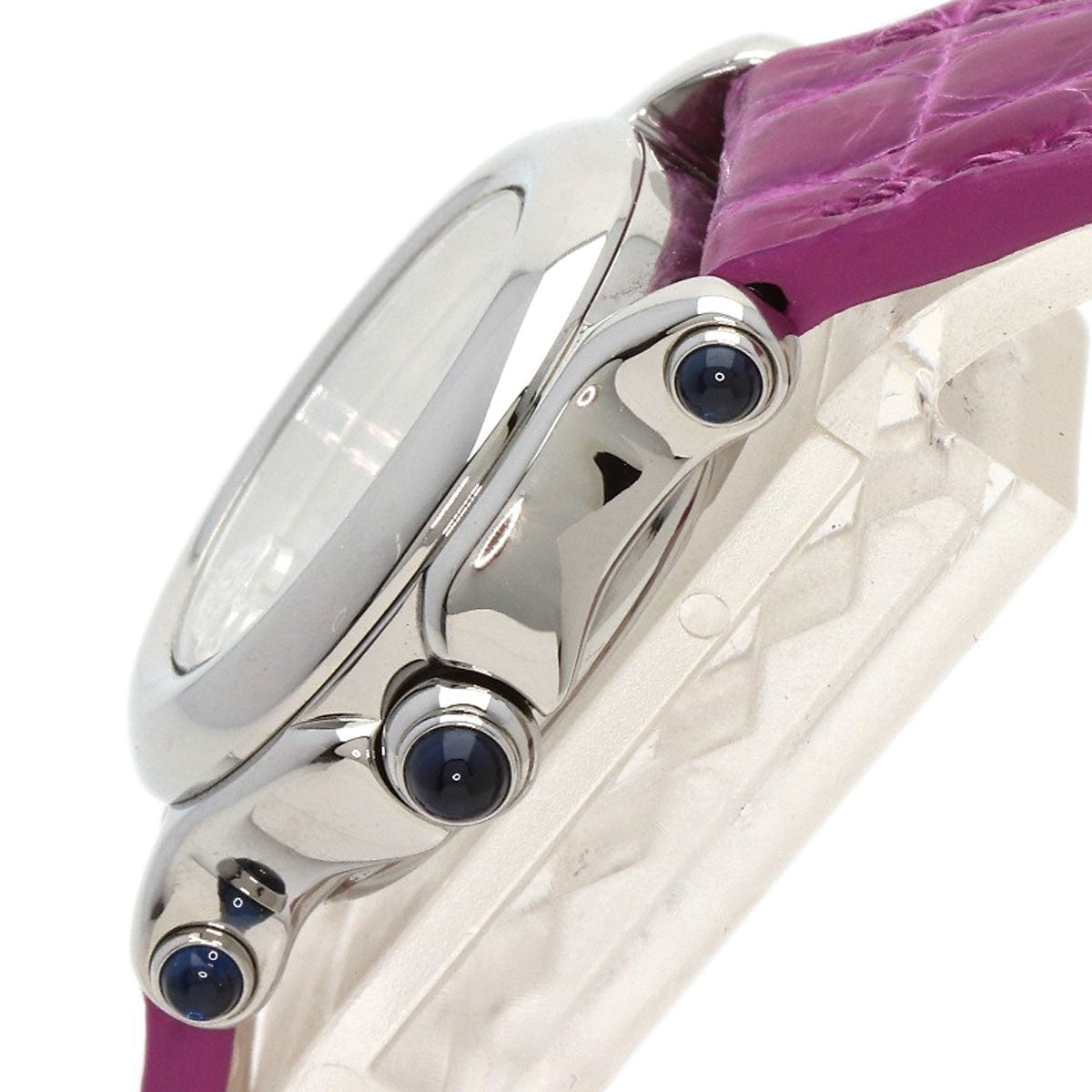 Chopard Happy Sports Diamond Watches 27/8245-23 Stainless Steel/Leather