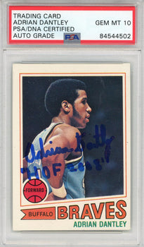 Adrian Dantley Autographed 1977 Topps Card #56 (Psa Auto 10)