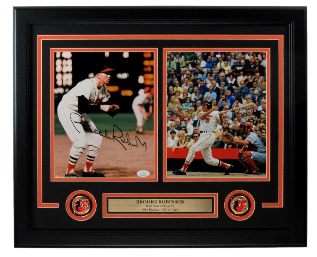 Brooks Robinson Hof Signed/Auto 8X10 Photo Collage Orioles Framed Jsa 200141