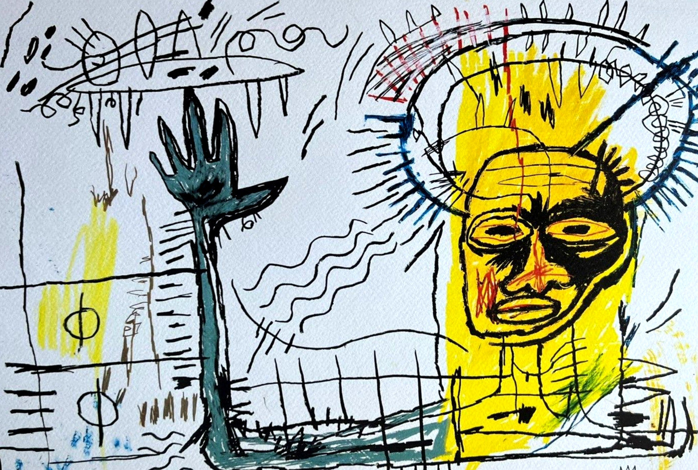 Jean M Basquiat Lithograph "Santo" Coa Signed Numbered By Hand