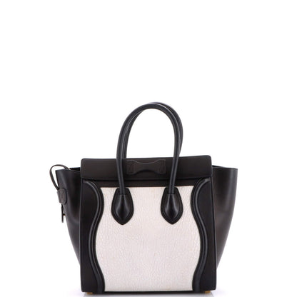 Celine Bicolor Luggage Bag Leather Micro