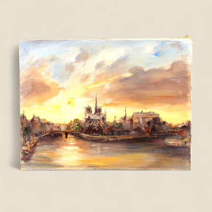 Tepo "Notre Dame De Paris" Original Oil Painting On Canvas P15 6550Cm Signed