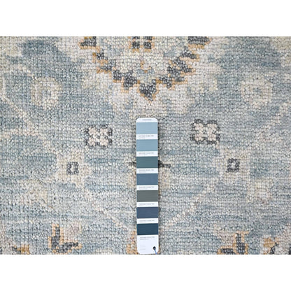 9'X12' Gray Oushak Design Supple Collection Hand Knotted Soft Wool Rug