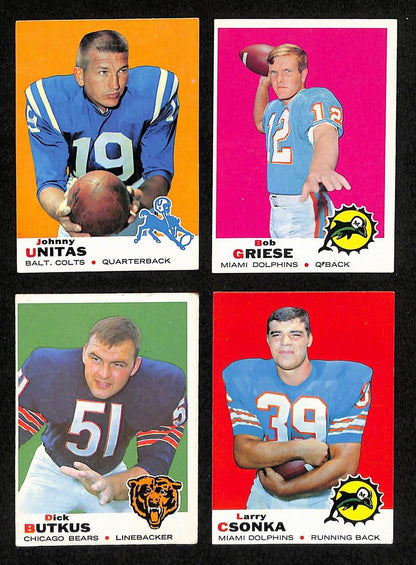 1969 Topps Football Card Complete Set (1-263) Csonka Rc Namath Unitas 197413