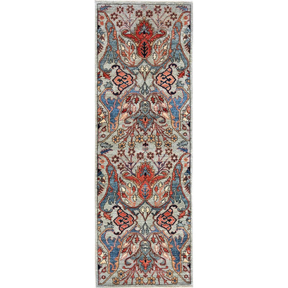 2'8"X8'3" Gray Aryana Grade High Mountain Wool Hand Knotted Runner Rug