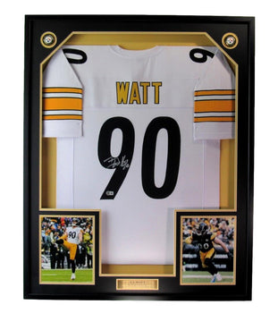 T.J. Watt Autographed White Football Jersey