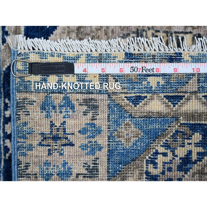 2'7"X11'9" Blue Aryana Hand Knotted Mamluk Design Runner Oriental Rug