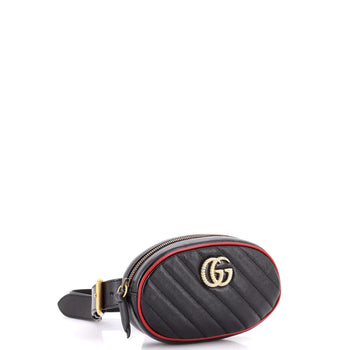 Gucci Gg Marmont Belt Bag Diagonal Quilted Leather