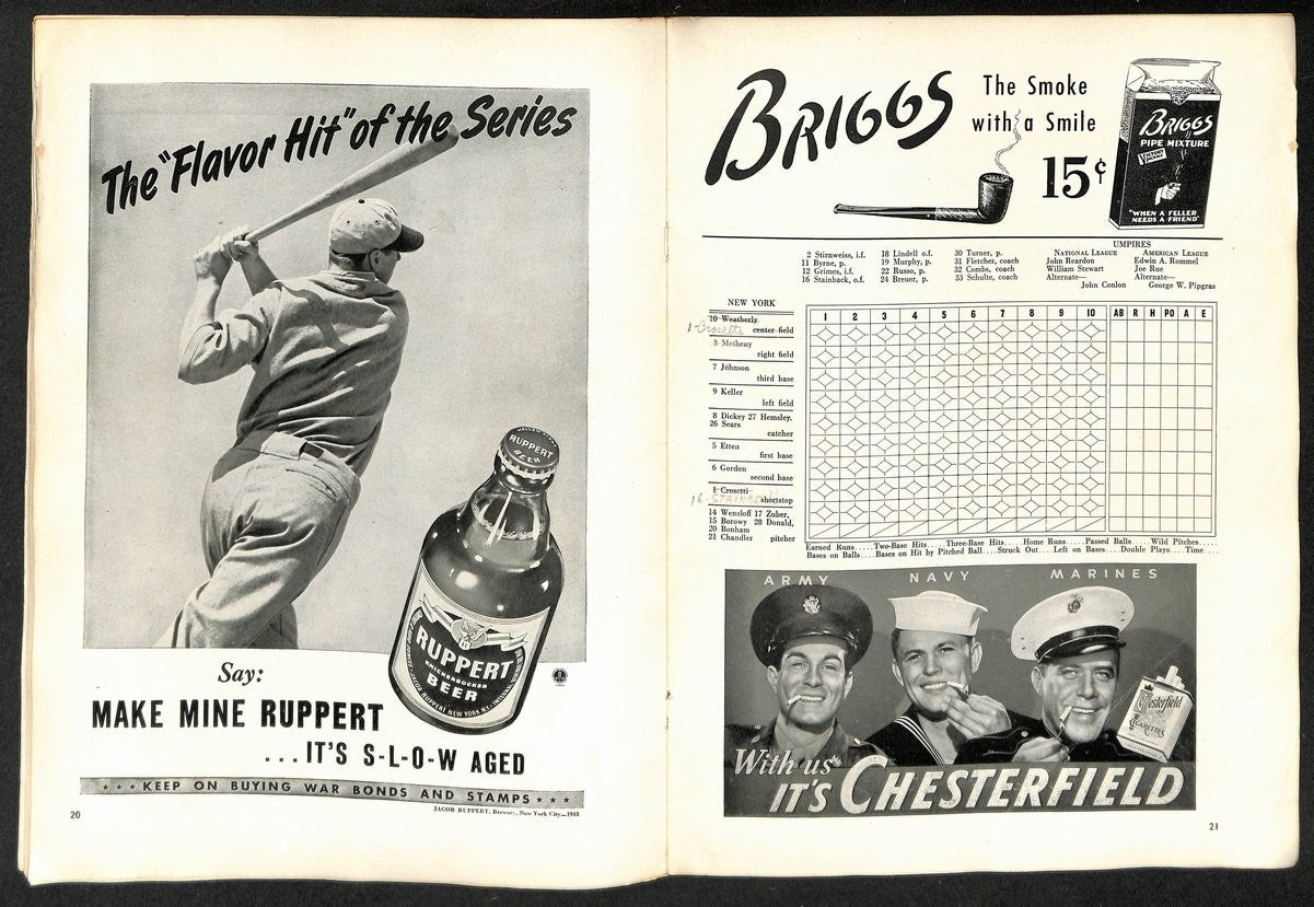 World Series Program 1943 St Louis Cardinals vs New York Yankees