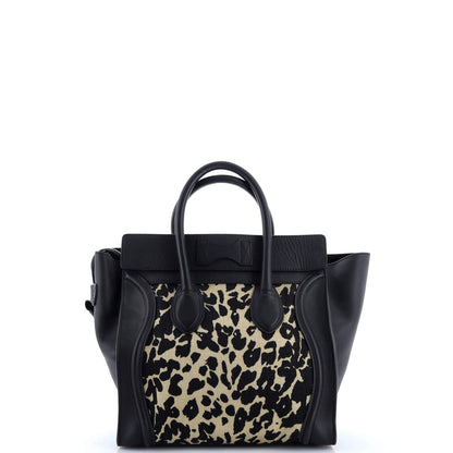 Celine Luggage Bag Printed Canvas And Leather Mini