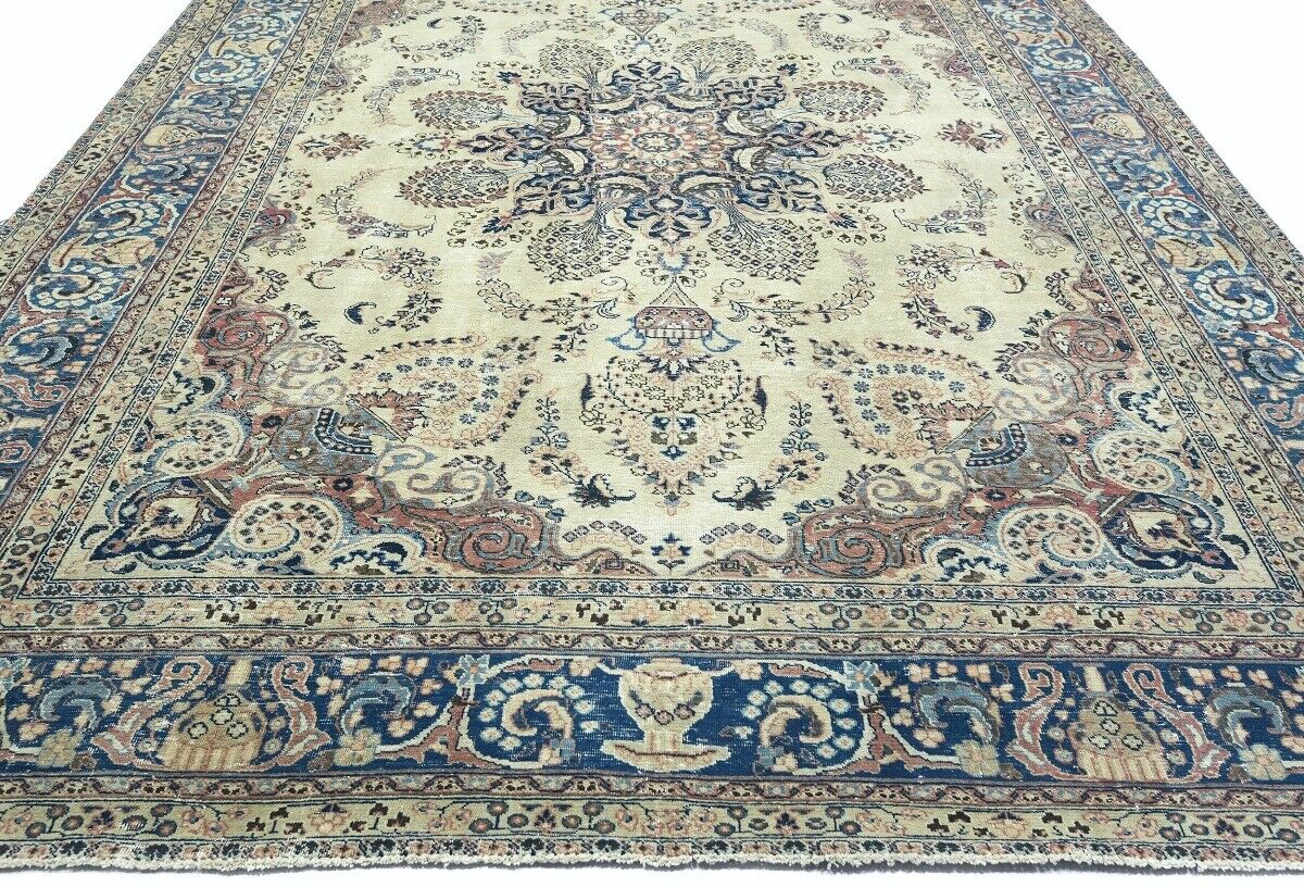 9'6X12'8 Ft Antique Distressed Stone-Washed