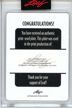 Dan Marino, Hulk Hogan, Dan Mattingly & Larry Bird Autographed 2021 Leaf Ultimat