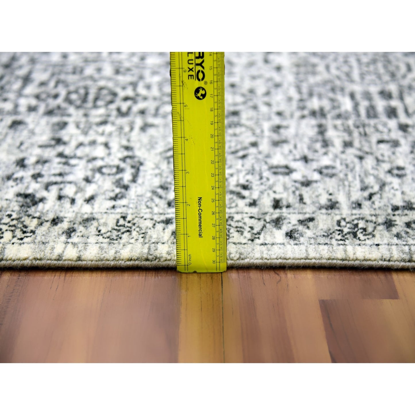 6'1"X9'3" White Hand Knotted Mamluk Dynasty Design Undyed 100% Wool Rug