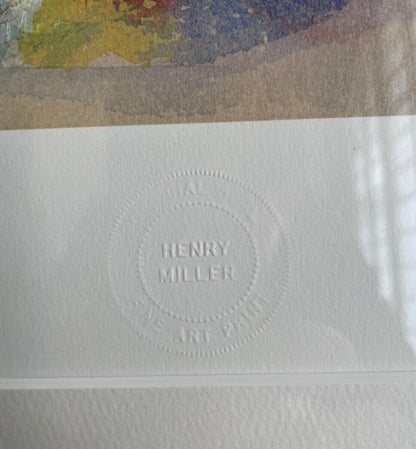 Henry Miller Signed Lithograph Stamped Framed