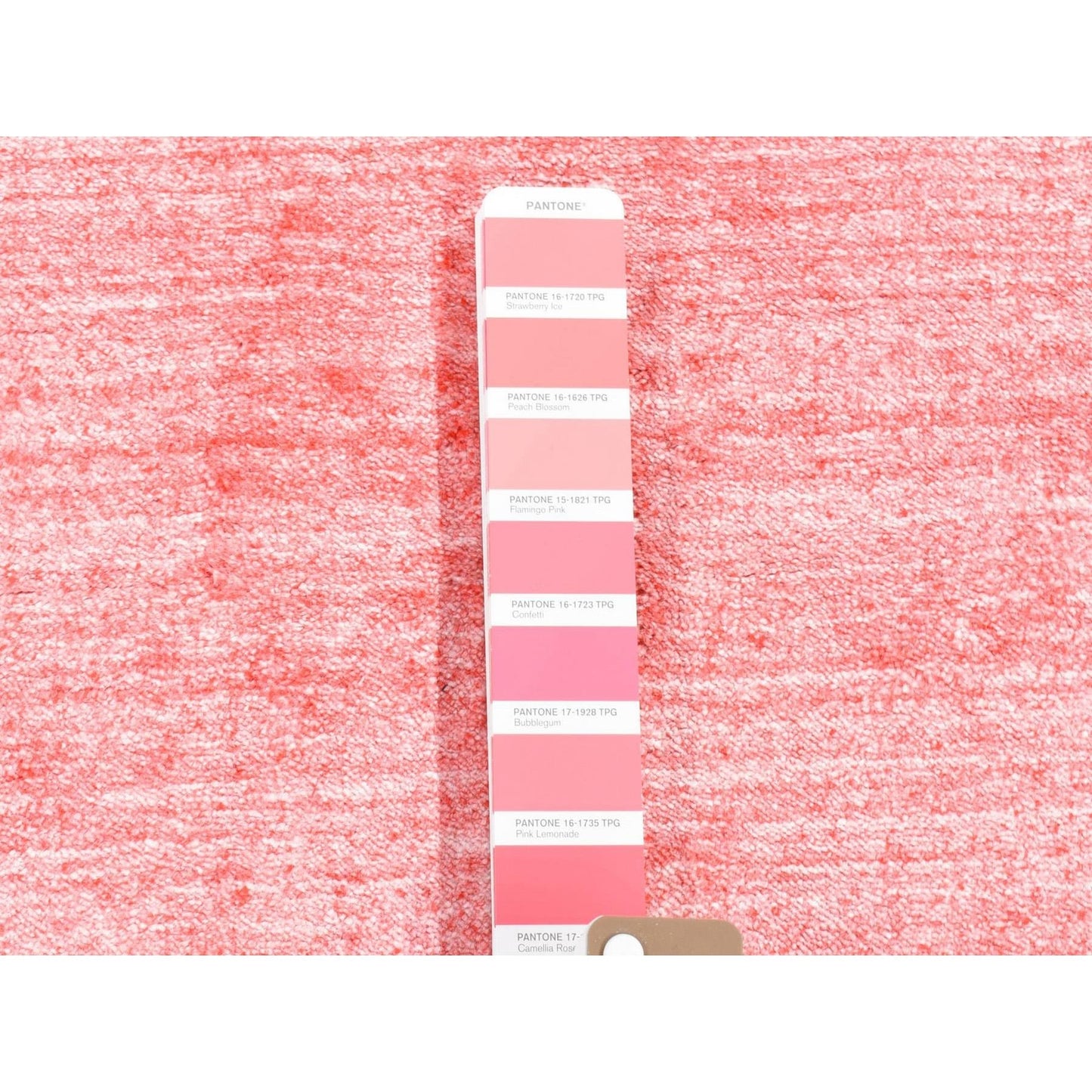 2'6"X17'10" Pink Folk Art Hand Loomed Wool-Silk Hand Loomed Runner Rug