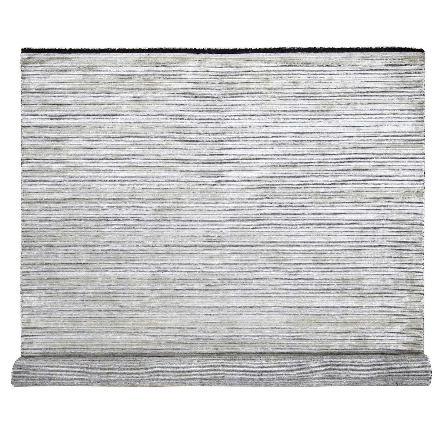 10'X14' Taupe Modern Textured Design Wool & Silk Hand Loomed Oriental Rug